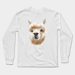 Cute Alpaca Drawing Long Sleeve T-Shirt